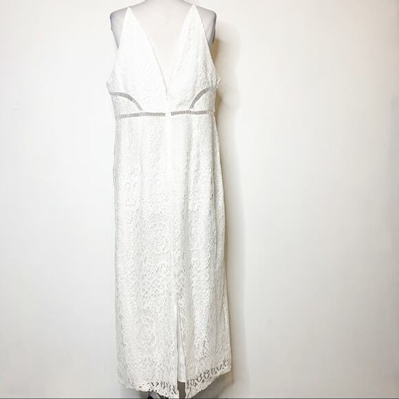 NWT ASOS lace midi dress ladder trim white - Picture 8 of 9